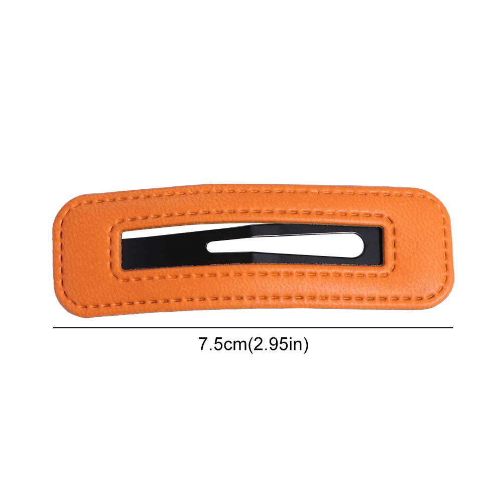 Geometry Square Leather Hair Clip Pu Leather Side Clip Cute Girl Hairpin Travel