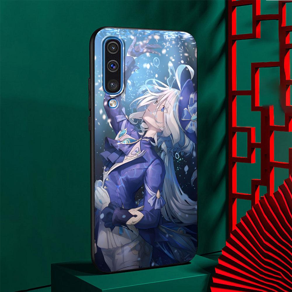 Милый чехол Furina Genshin Impact для Samsung Galaxy A10s A50 A50s A02s A03s A20 A30 A20e A70 A70s A20s A30s A10 Черный чехол для телефона