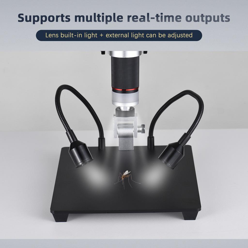 Настольный цифровой микроскоп для взрослых 10X 430X увеличение с 8,0-дюймовым IPS-экраном 52 МП фото 4K видео встроенный