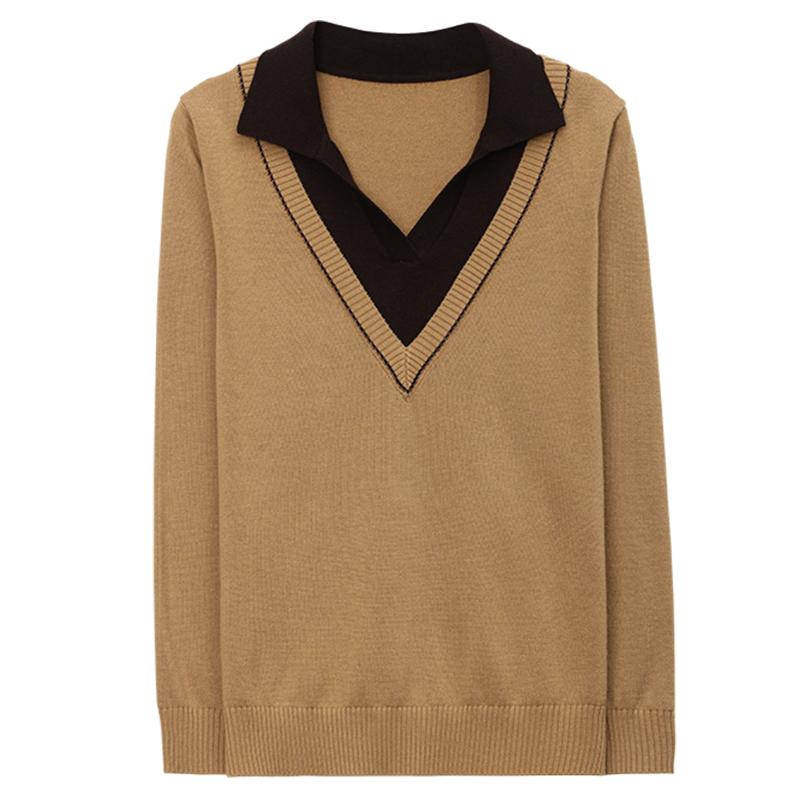 Стильный трикотажный пуловер в стиле пэчворк, женский свитер с длинными рукавами для осени и зимы