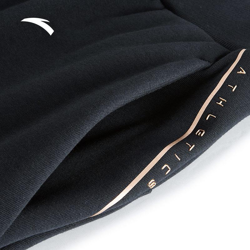 Anta Тренировочная серия Однотонные Со средней посадкой Удобные Универсальные Дышащие С прямыми штанинами Спортивные брюки Женские брюки Черный 162447312N-2