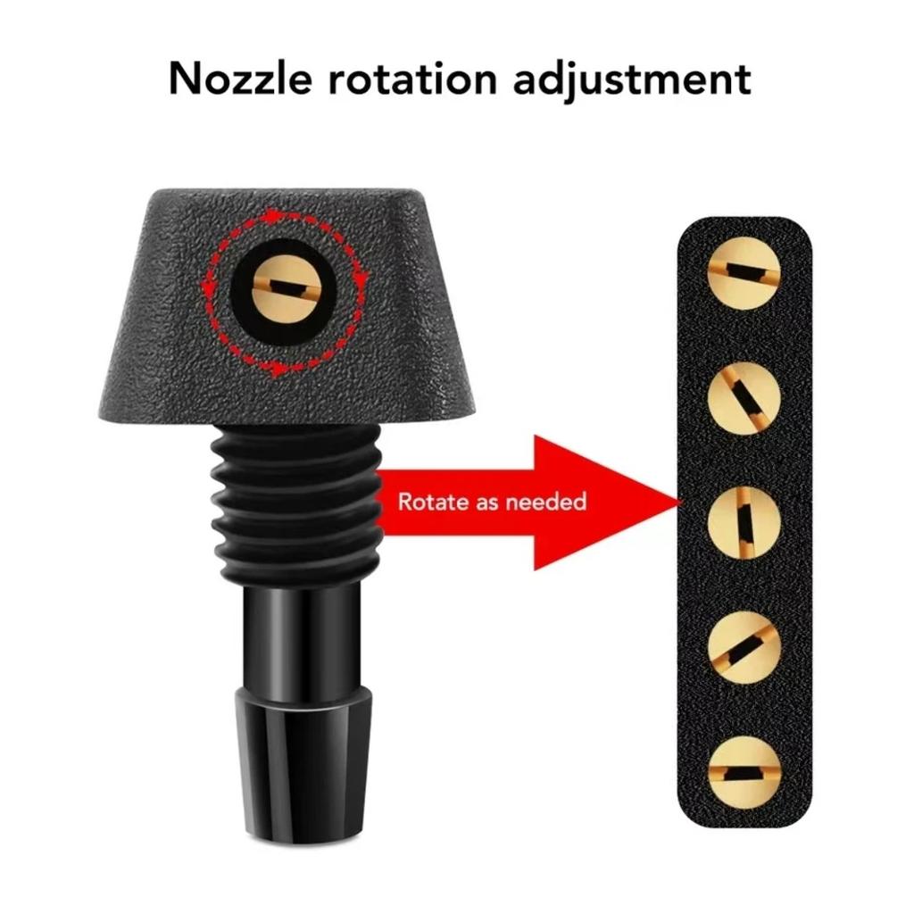Car Universal Front Windshield Wiper Nozzle 2/8pcs Jet Sprayer Kits Water Fan Spout Cover Uses For Washer Outlet Adjustment