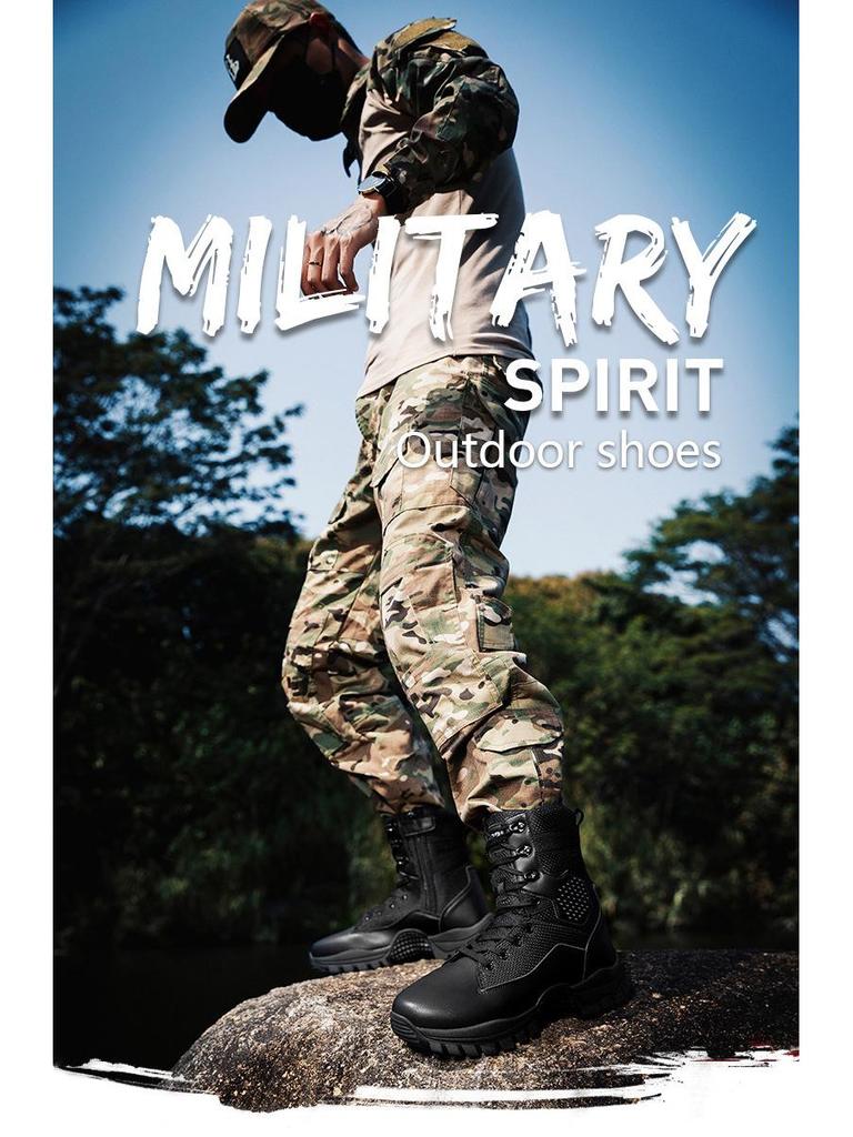 Мужские тактические высокие берцы на боковой молнии для спецназа и внедорожного использования.