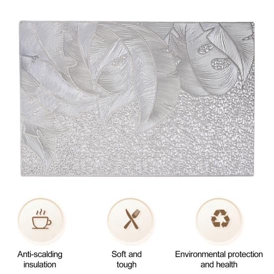 Золотой металлический полый прямоугольный коврик для стола, термостойкая обеденная подставка из ПВХ