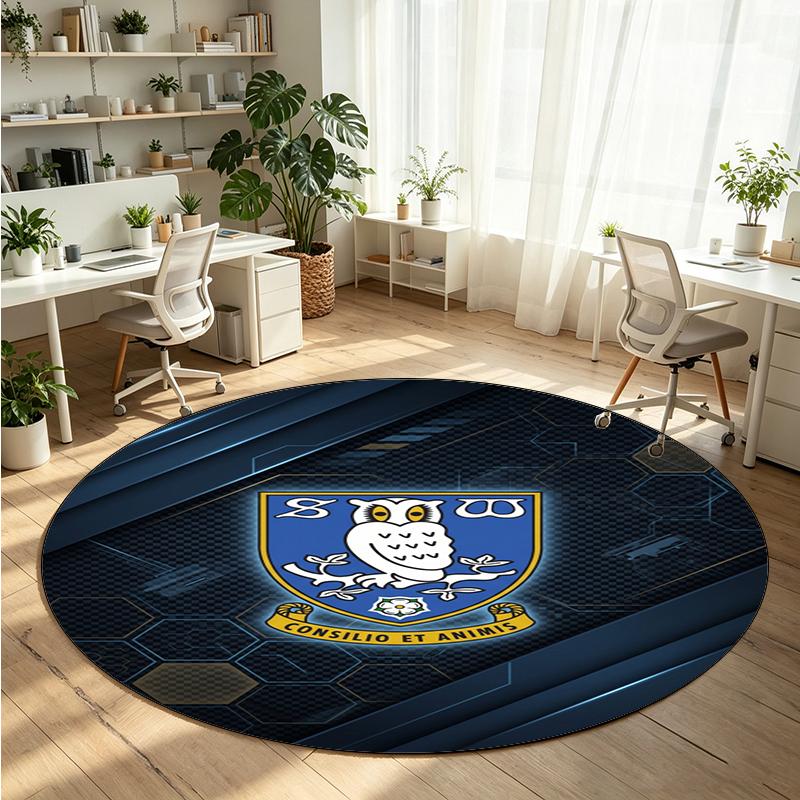 Sheffield Wednesday Printed Round Crystal Velvet Rug Soft Non Slip Floor Carpet For Bedroom Holiday Gift