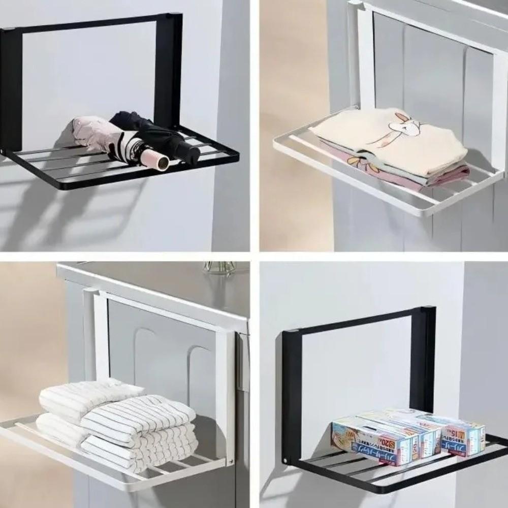 Магнитная складная полка для хранения без сверления, прочная металлическая боковая полка, для кухни