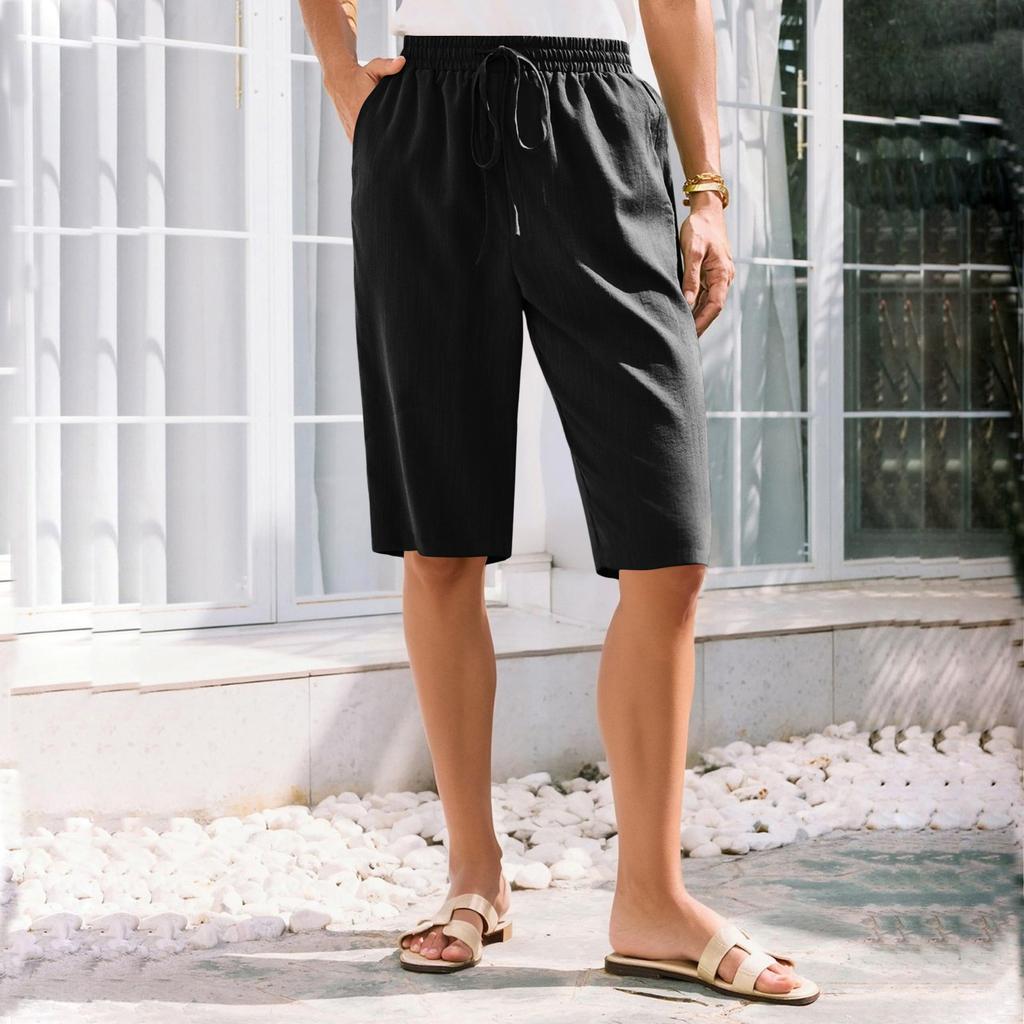 Женские летние шорты, свободные, повседневные, длиной до середины колена, удобные летние шорты с карманами