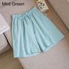 Women Summer Elastic Waist Wide Leg Pants Drawstring Shorts Beach Shorts Loose Casual Solid Color