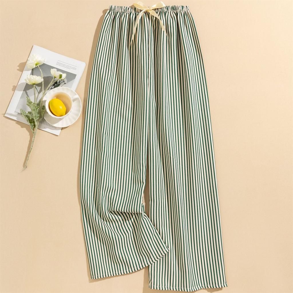 Women's Casual Fashion Sleep Pants Striped Loungewear Pants Wearable As Outerwear High-Waisted Pants