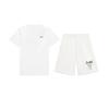 Minimalist Comfortable Breathable Versatile Round Neck Pullover Short Sleeve T-Shirt Casual Sports Set Unisex Tops White YTST081-2+AKST593-7
