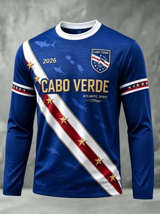 3D Printed 2026 Men's Long-Sleeved T-Shirt Cape Verde Football Jersey Training T-Shirt Streetwear Women's T-Shirt Sports Top Y2k