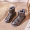 Leather Snow Boots Women's Winter New Internet Celebrity Ankle Boots Non-slip Waterproof Warm Velvet Cotton Shoes Bread Shoes