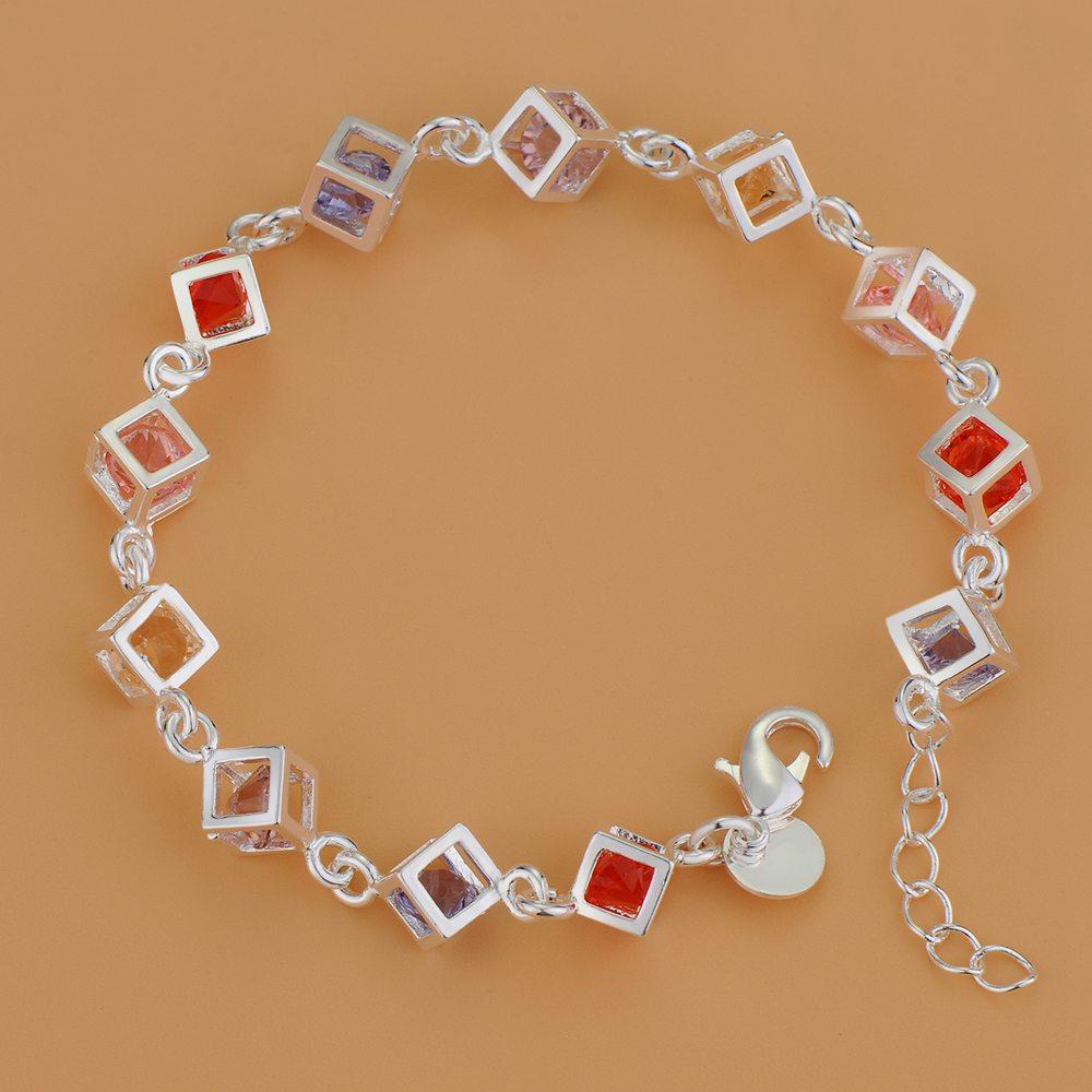 SAY 925 Sterling Silver Bracelets Colored zircon For Women Exquisite Student Girlfriend Jewelry Accessories Wedding Fashion Gift