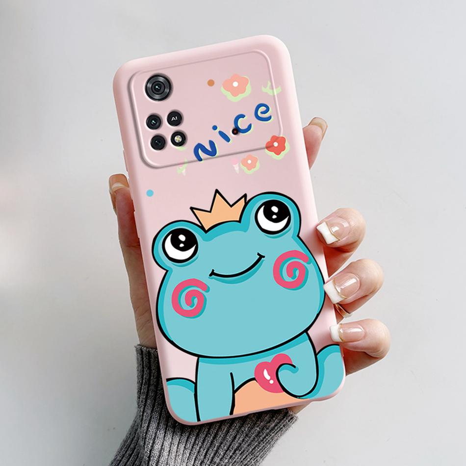 For Xiaomi Poco M4 Pro 4G Case Cute Cartoon Frog Cover Soft Silicone Phone Case For Xiaomi Poco M4 Pro PocoM4 5G Fundas Bumper