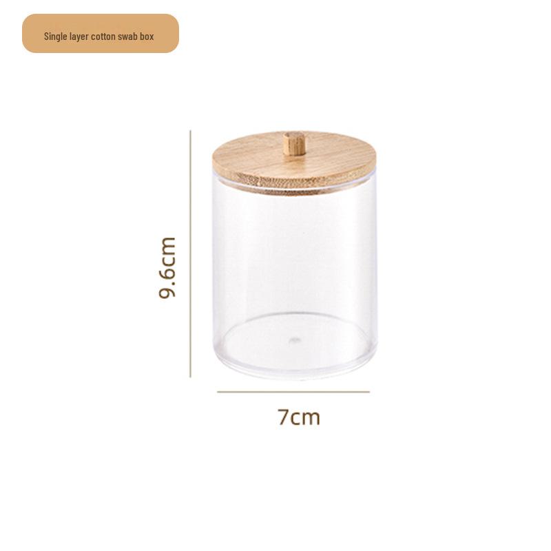 «Акриловый переносной контейнер для хранения ватных палочек с бамбуковым чехлом»