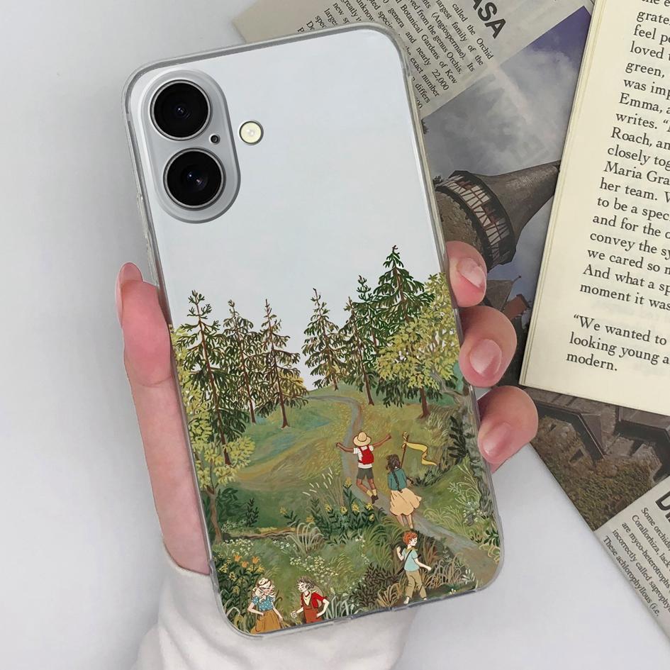 For Apple iPhone 16 Pro Max 16pro 16plus Phone Case Pretty Graceful Girl Boy Transparent Soft TPU Silicone Anti Slip Shockproof For iPhone Bumper Capa