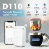 D110 Portable Bluetooth-Compatible Thermal Label Maker Machine USB Rechargeable Mini Smart Inkless Labeler for Office Home
