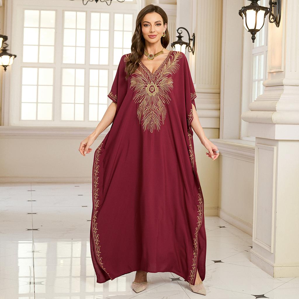 Женская мода лето весна цветочный узор принт рукава 1/2 V-образный вырез свободная талия повседневные платья