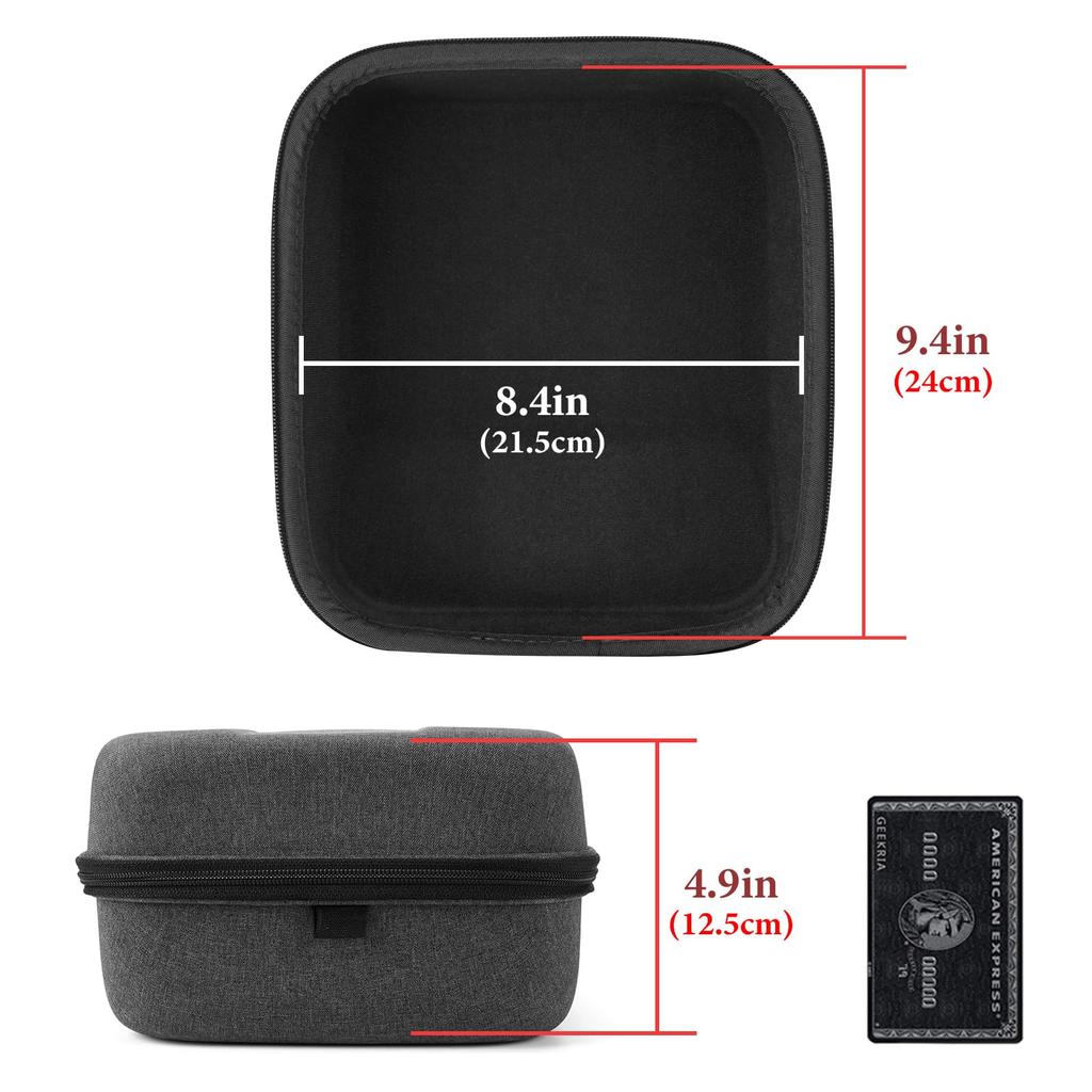 Geekria Shield Case, Compatible Hard Shell Travel Case for Sennheiser HD660s 2, HD660 S, HD800, and HD650 Headphones with Storage Bag (Dark Gray)
