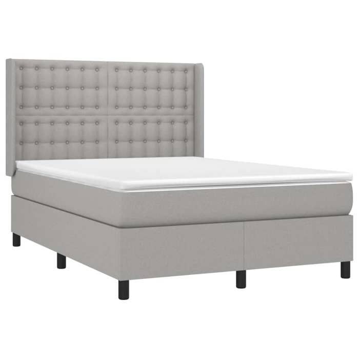 Maison Exclusive - Sommier à lattes de lit matelas LED Gris clair 140x200 cm Tissu