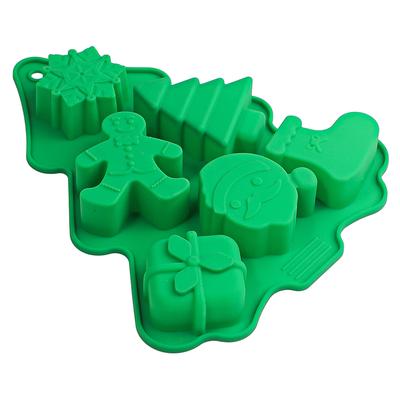 Рождественские формы Снежинка Рождественская елка Звезды Лось Снеговик Форма Силиконовая форма Мини-пирожные Мыло Шоколад Конфеты Свечи Инструмент