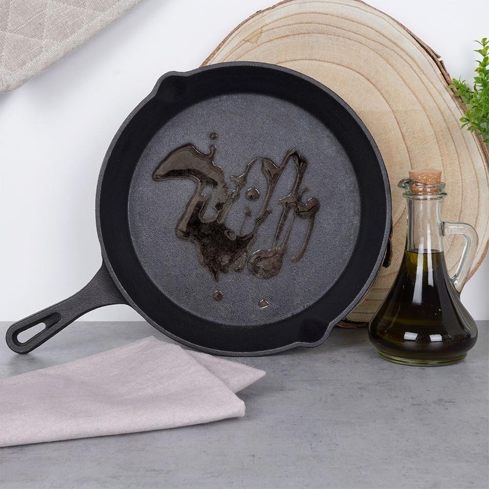 Patelnia Żeliwna na Gaz Indukcję Grill Ognisko do Piekarnika Talerz 25 cm