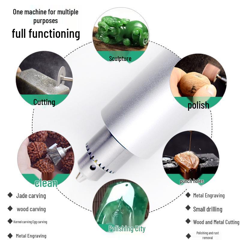 Mini Electric Grinder & Engraver for Jade/Wood Carving and Polishing