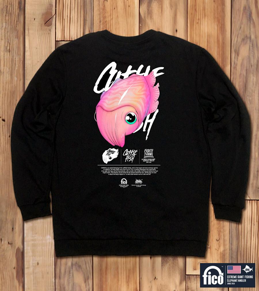 DOLDOL Fico-Mtm-67 Extreme Fishing Brand Fico Character Graphic Sweatshirt Long Sleeve