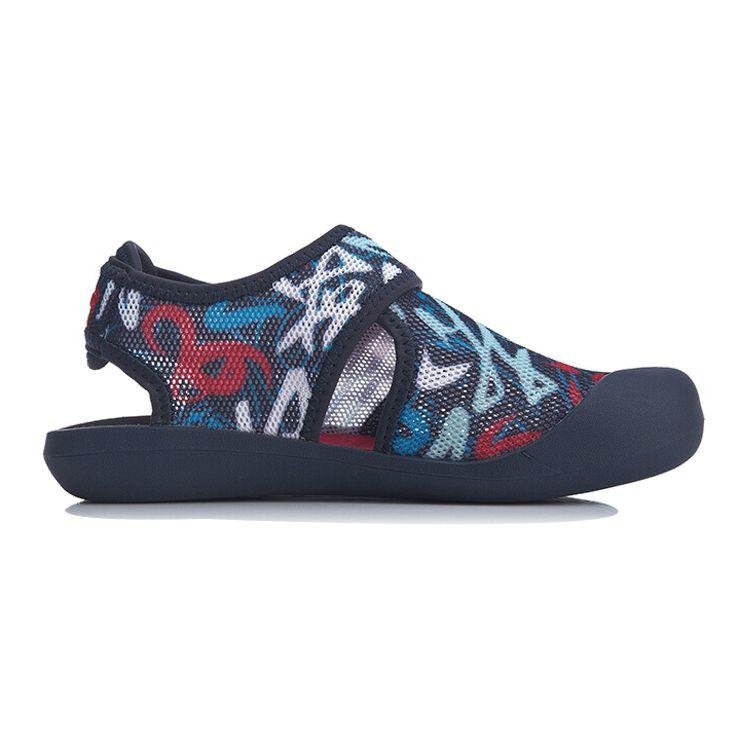 Li Ning Удобные универсальные дышащие детские сандалии Детские сандалии Сине-серые YKUQ042-1