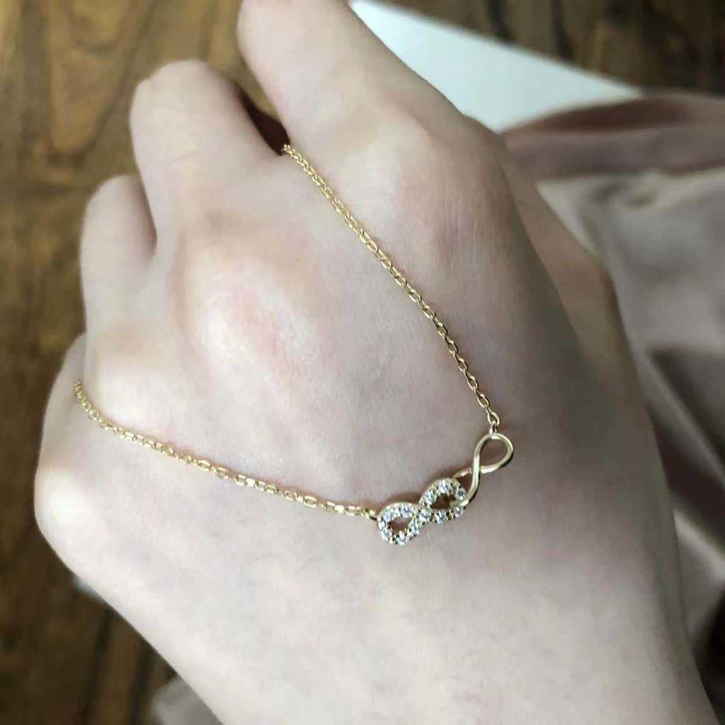 S925 Sterling Silver Infinity Choker Necklace for Women
