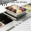 Sectional Food Pan Rail 4PCS Steam Table Adapter Bar, Commercial Grade Stainless Steel Professional Accessory Divider, Prep for Hotel Restaurant