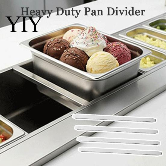 Sectional Food Pan Rail 4PCS Steam Table Adapter Bar, Commercial Grade Stainless Steel Professional Accessory Divider, Prep for Hotel Restaurant