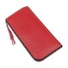 Long Wallet Round Zipper Cowhide Himeji Leather YKK Large Capacity Card Storage Red [artigianoworks] Men's Women's Aw-05ns