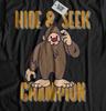 Чемпион по пряткам! Унисекс Забавная футболка с Бигфутом Подарки для ищущих Сасквоча