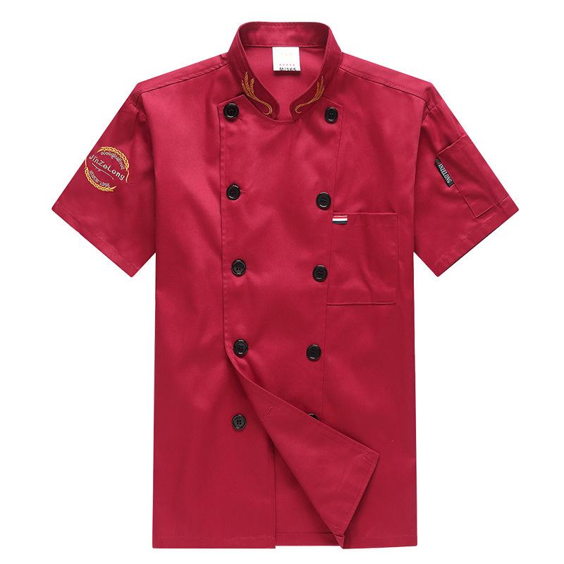 Унисекс кухонная униформа шеф-повара отеля для пекарни, общественного питания, повара, сетчатая спинка, воротник-стойка, рубашка с короткими рукавами, дышащая двубортная куртка шеф-повара, одежда