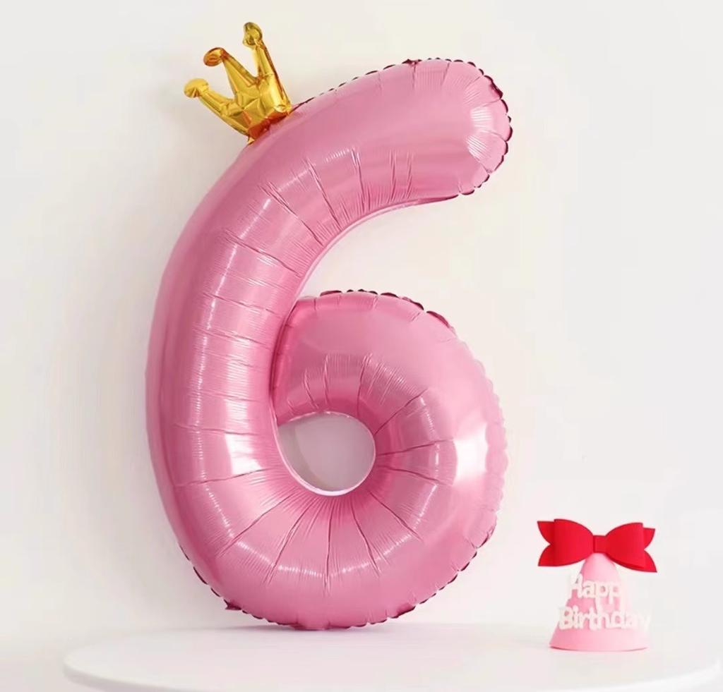 42 Inch Baby Pink And Blue Crown Digital Balloon Children'S Treasure First Birthday Party Scene Decoration Indoor And Outdoor Decoration