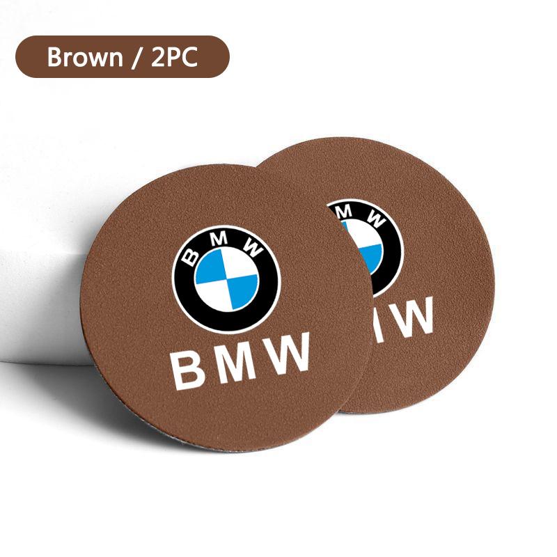 2pcs Suede Car Coaster Mat Water Cup Slots Non-Slip Pad For BMW M Performance F20 F40 F22 F30 E90 F32 F10 F06 F07 F46 M3 M4 M5