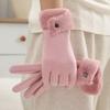 Velvet Winter Gloves Windproof Women Mittens All-Match Plush Gloves  Outdoor