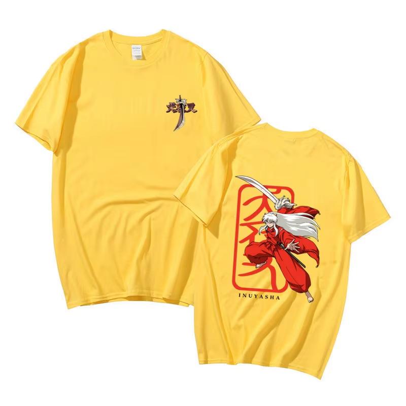 Anime Inuyasha Print Casual Short Sleeve Women And Men Fashion Comfortable T-shirt