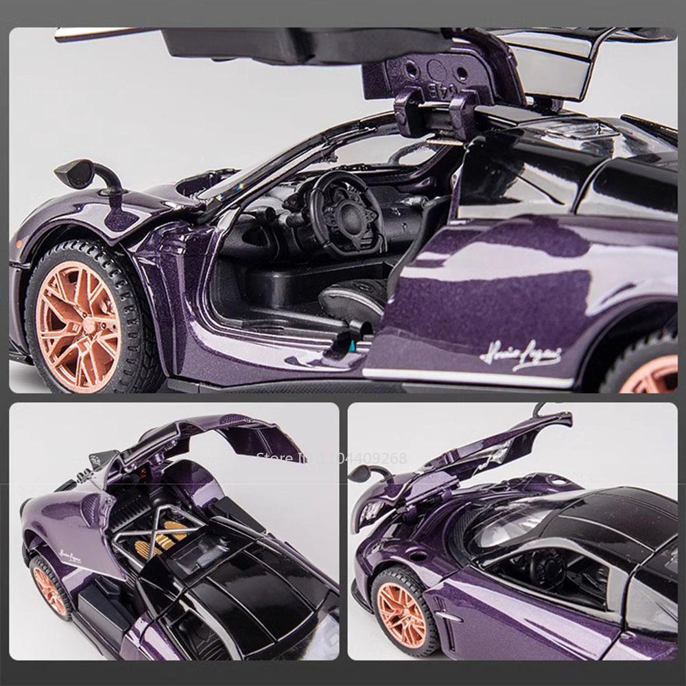 1:Масштаб 1:32 Pagani Dinastia Huayra BC Модель автомобиля Игрушка Звук Свет Двери типа «крыло чайки» Сплав Литье под давлением Модели суперкаров Подарки для мальчиков Детей