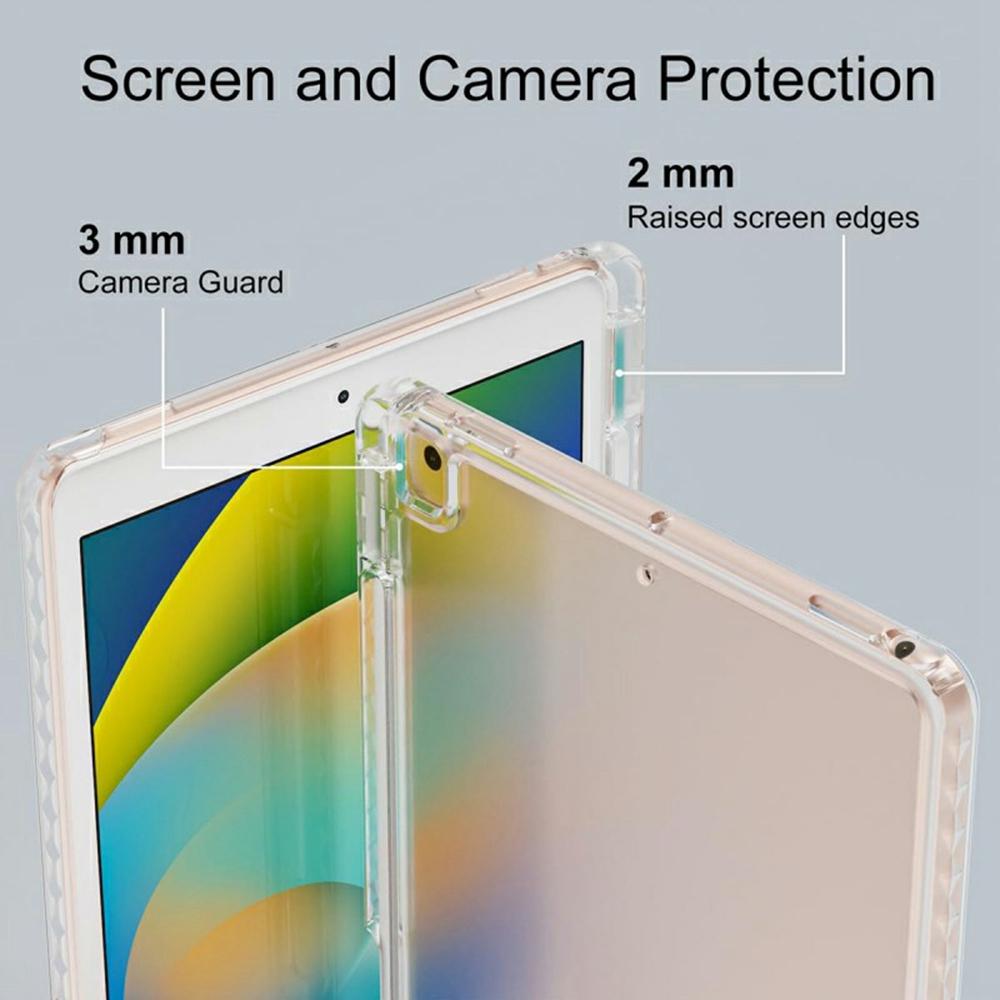 Tablet Case For iPad 10.2 (2021)/(2020)/(2019)/Air 10.5 Inch (2019)/Pro 10.5-inch (2017),Corner Protection Clear Acrylic+TPU Cover