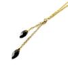 [F6807] - Gold Plated Necklace 'Delicate' Black Gold - 48x5 Mm
