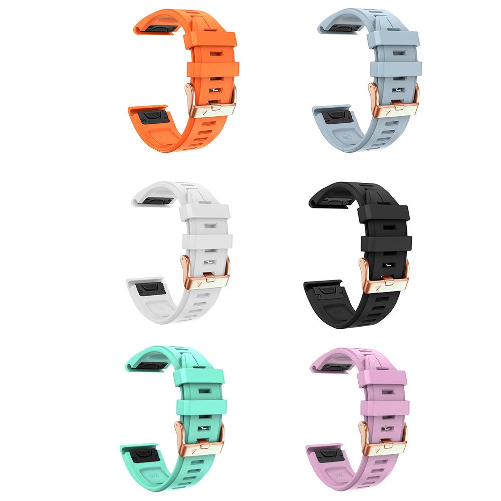 20 мм Золотая пряжка Силиконовый ремешок для умных часов Garmin Fenix 8S/7S/6S/6S Pro/5S