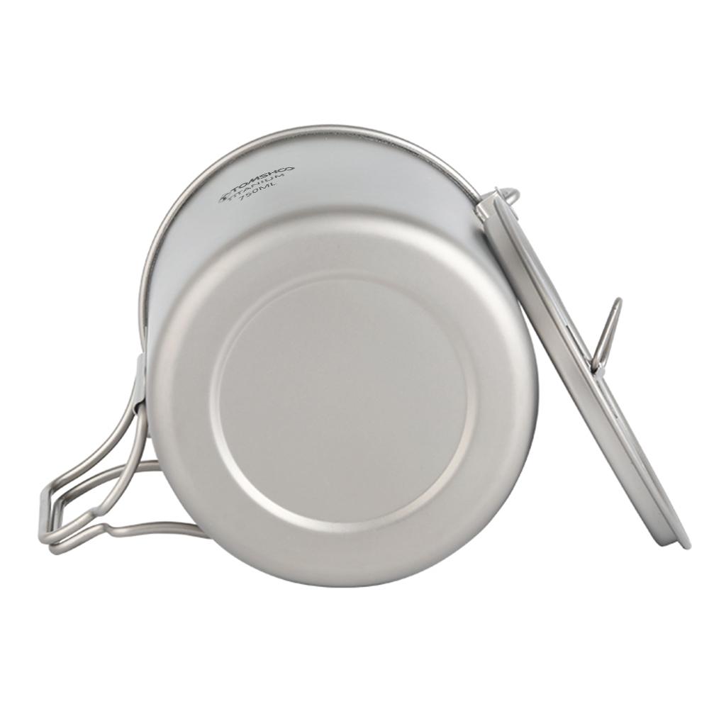 TOMSHOO Титановая чашка для воды 750 мл Сверхлегкая портативная кофейная кружка Чайная чашка с крышкой и складная