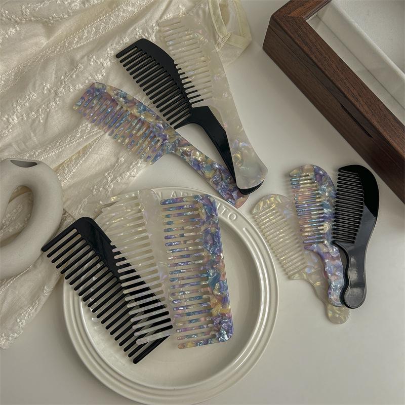 Корейская ретро-расческа с широкими зубьями и уксусной кислотой для вьющихся волос - аксессуар для волос в стиле знаменитостей для женщин