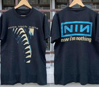 Nine Inch Nails NIN 2 Стороны Черная Футболка 90-х Унисекс Классический Стиль S5XL Унисекс Футболка