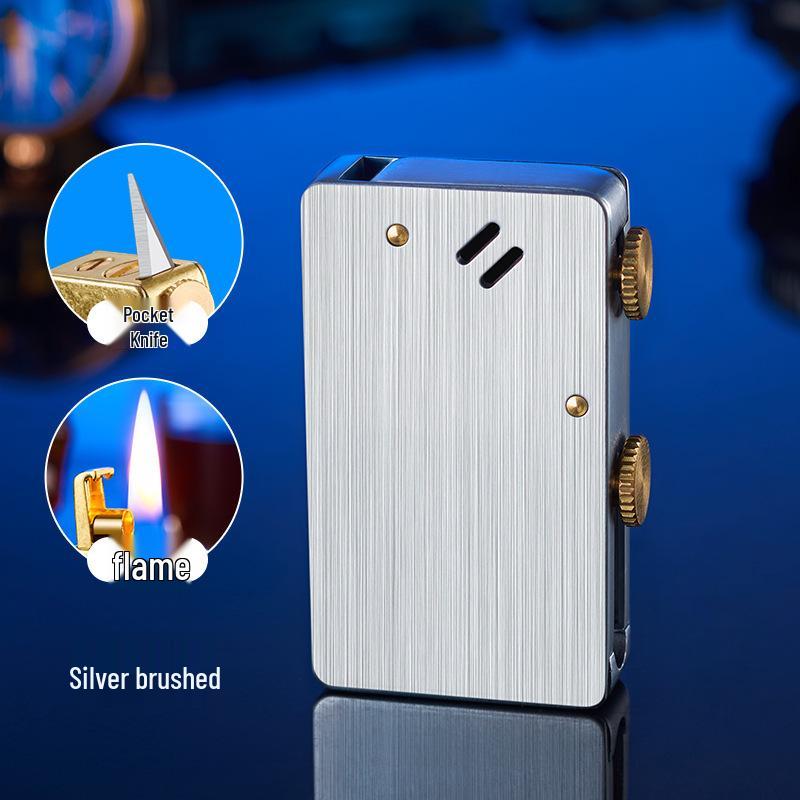 Multifunctional Men's Metal Kerosene Lighter with Long Battery Life