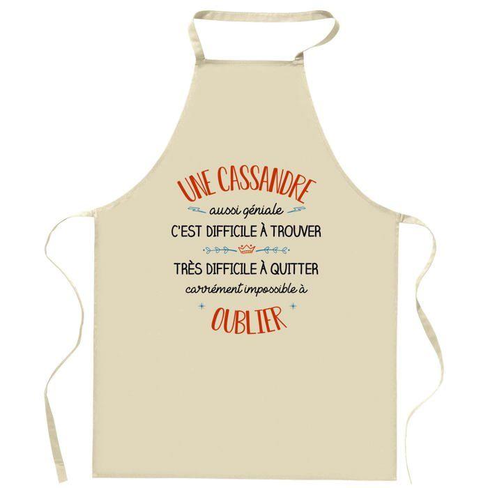 Tablier de cuisine - Une Cassandre Aussi Géniale - Coton résistant - Impression bretonne - Liens réglables