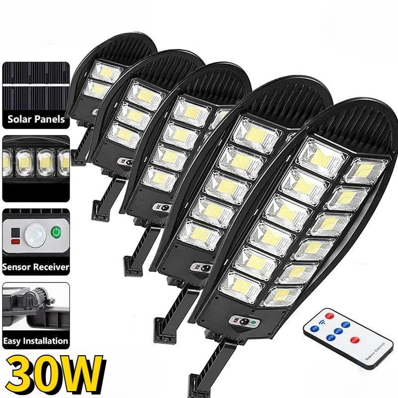 3000LM модернизированный светодиодный солнечный уличный светильник, водонепроницаемый светодиодный для садовой стены, регулируемый угол, встроенная солнечная лампа