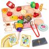 CORPER TOYS Pretend Play Fruit Skewer Making Stick Fruit Fruit Finger Kids Wooden Kitchen Pretend Educational 33 Boys and Pretend Play Gift Set, Set,
